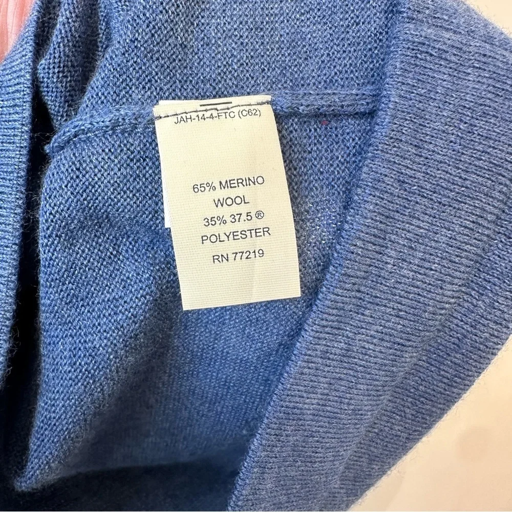 Men's Wool Blend Dusty Blue Half-Zip Sweater
